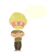 cartoon dad with folded arms speech bubble N10