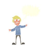 cartoon surprised man with speech bubble N129