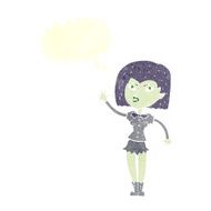 cartoon pretty vampire girl with speech bubble N27