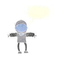 cartoon astronaut with speech bubble N115