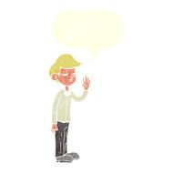 cartoon arrogant boy with speech bubble N10