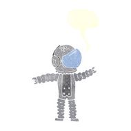 cartoon astronaut reaching with speech bubble N10