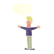 cartoon happy man with speech bubble N432