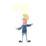 cartoon surprised man with speech bubble N132