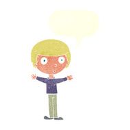 cartoon surprised man with speech bubble N133