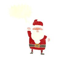 cartoon angry santa claus with speech bubble N20