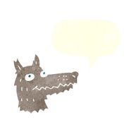 cartoon wolf head with speech bubble N25