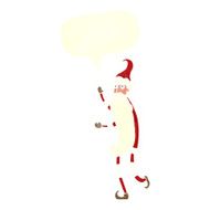 cartoon skinny santa with speech bubble N10