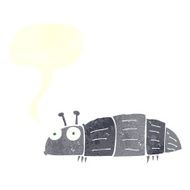 cartoon bug with speech bubble N34