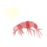 cartoon shrimp with speech bubble N32