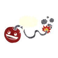 cartoon burning bomb with speech bubble N3