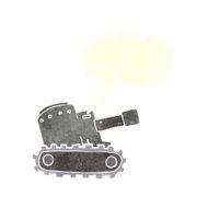 cartoon army tank with speech bubble N6