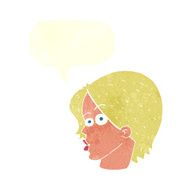 cartoon female face with speech bubble N136