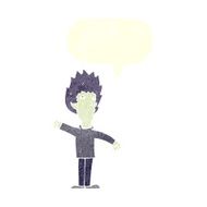 cartoon vampire man with speech bubble N112