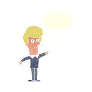 cartoon man punching with speech bubble N10