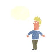 cartoon surprised man with speech bubble N134