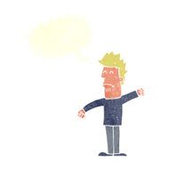 cartoon stressed man with speech bubble N64