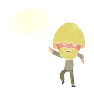 cartoon bearded man pointing and laughing with speech bubble N9