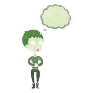 cartoon zombie girl with speech bubble N15