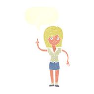 cartoon woman with idea speech bubble N237