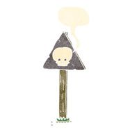 cartoon sign post with speech bubble N6