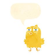 funny cartoon bird with speech bubble N121