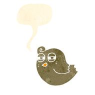 funny cartoon bird with speech bubble N122