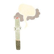 cartoon happy cigarette with speech bubble N10