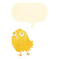 funny cartoon bird with speech bubble N123