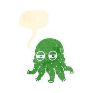 cartoon alien face with speech bubble N20