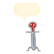cartoon thermometer with speech bubble N10