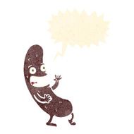 cartoon sausage with speech bubble N17