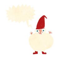 cartoon tiny santa with speech bubble N19