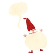 cartoon tiny santa with speech bubble N20