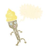 cartoon ice cream with speech bubble N6