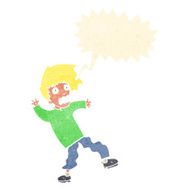 cartoon terrified man with speech bubble N207