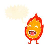cartoon flame character with speech bubble N10