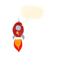 cartoon spaceship with speech bubble N29