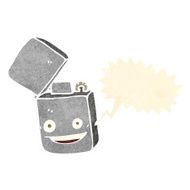 cartoon metal lighter with speech bubble N2