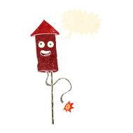 cartoon firework with speech bubble N5
