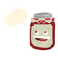 cartoon jar of preserve with speech bubble N2