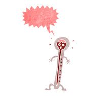 cartoon hot thermometer with speech bubble N9