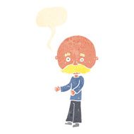 cartoon man with mustache speech bubble N83