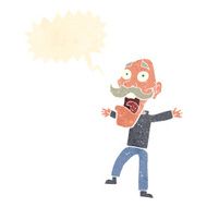 cartoon shocked old man with speech bubble N26