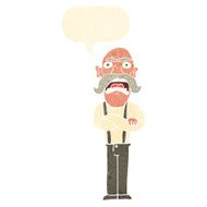 cartoon shocked old man with speech bubble N27
