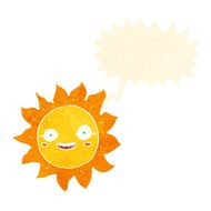 cartoon happy sun with speech bubble N12
