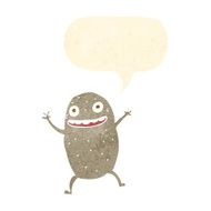 cartoon happy potato with speech bubble N10