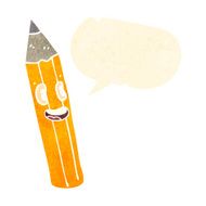 cartoon pencil with speech bubble N2