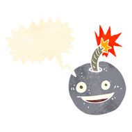 cartoon burning bomb with speech bubble N4