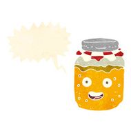 cartoon honey jar with speech bubble N2